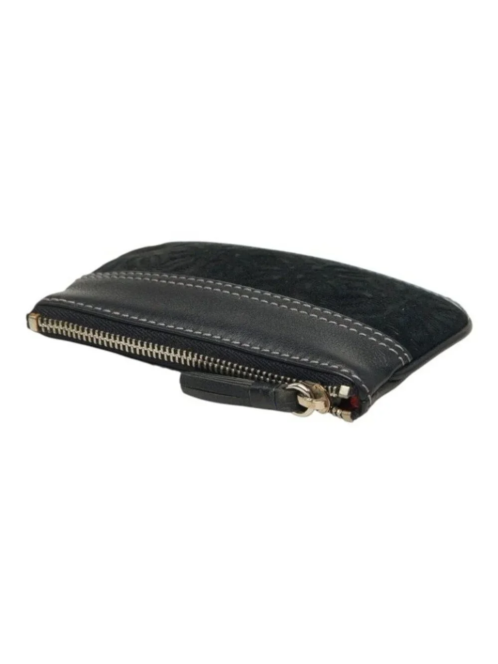 Loewe Anagram Coin Purse Black Leather Suede